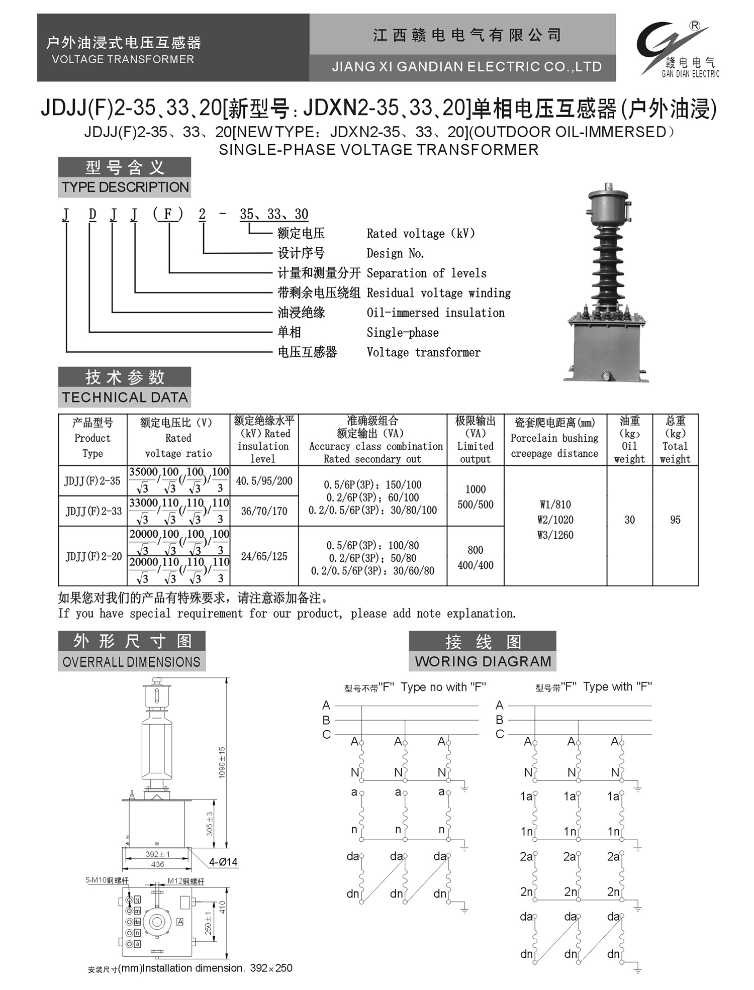 JDJJ(F)2-35、33、20[新型号:JDXN2-35、33、20]单相电压互感器(户外油浸)_龙8头号玩家 | 电压互感器 | 非晶合金变压器 | 干式变压器 | 油浸式变压器
