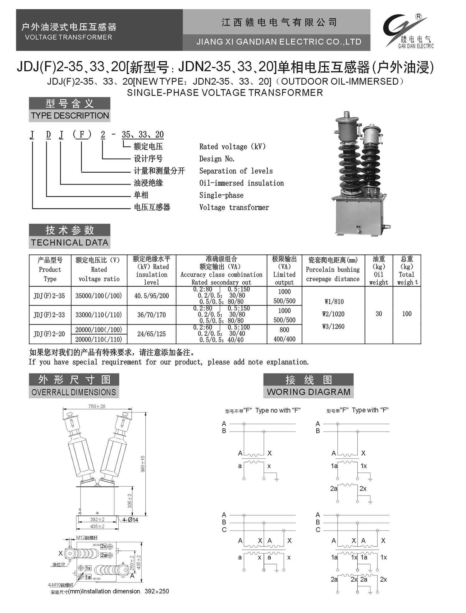 JDJ(F)2-35、33、20[新型号:JDN2-35、33、20]单相电压互感器(户外油浸)_龙8头号玩家 | 电压互感器 | 非晶合金变压器 | 干式变压器 | 油浸式变压器